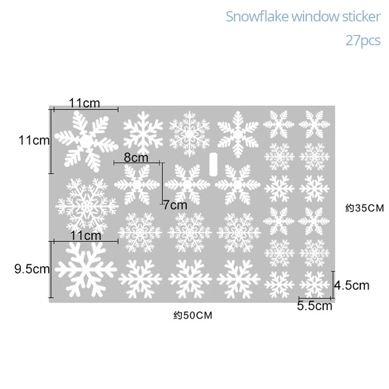 27 Weiße Schneeflocken - Fensteraufkleber