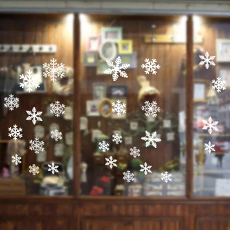 27 Weiße Schneeflocken - Fensteraufkleber