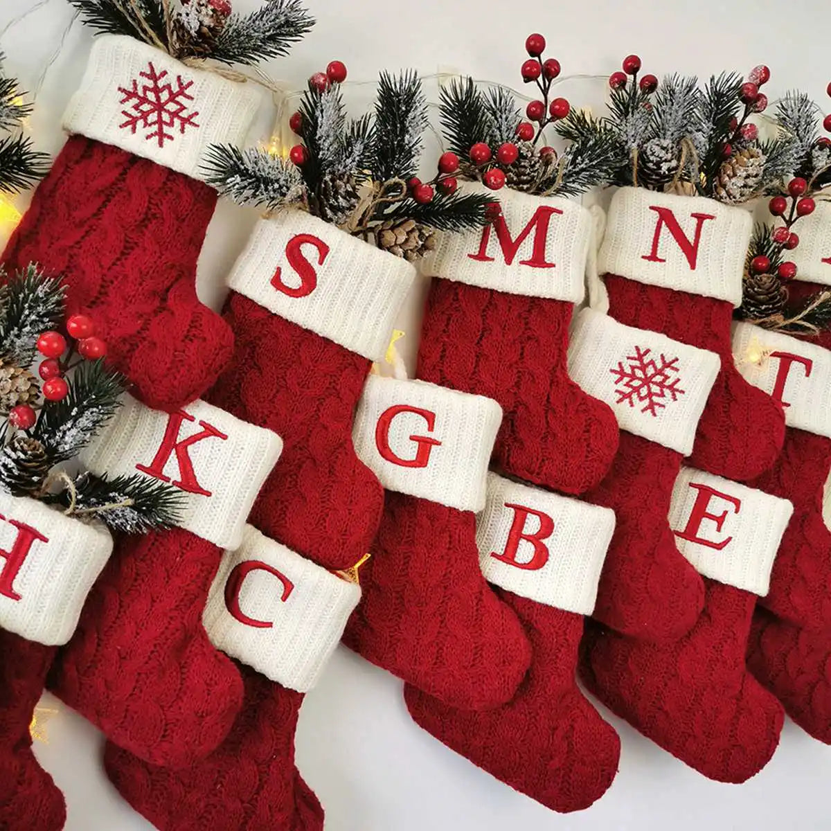 Weihnachtsdekoration -  A-Z Stricksocken