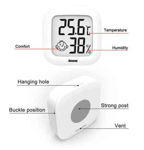 LCD Digitales Thermo-/Hygrometer - Temperatur/Luftfeuchtigkeits Messgerät