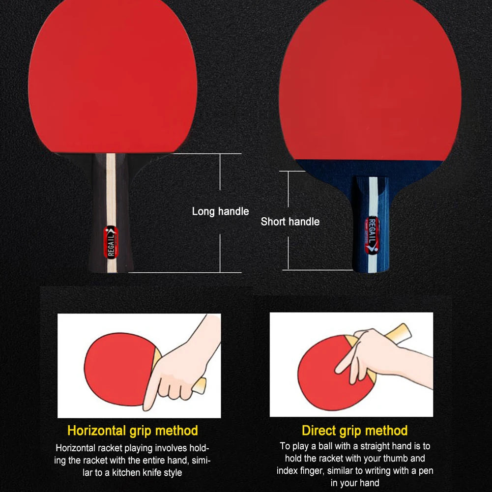 Tischtennisschläger 2 Schläger & 3 Bälle Profi Ping Pong Schläger mit Tasche