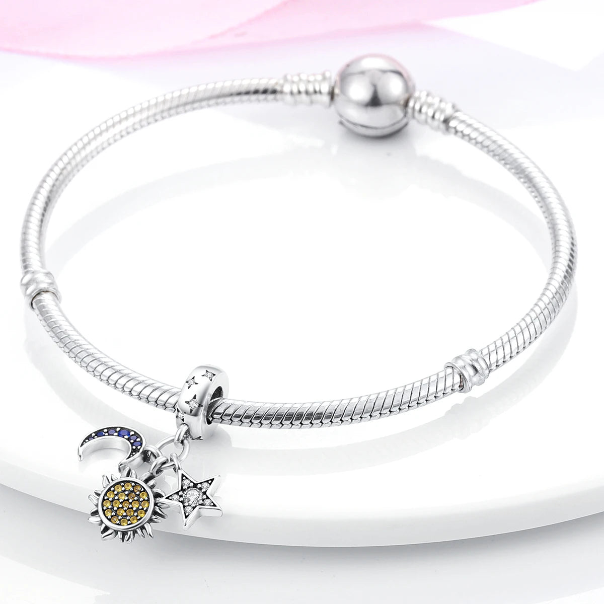 Silber Sunflower Glücksbringer für Pandora Armbänder