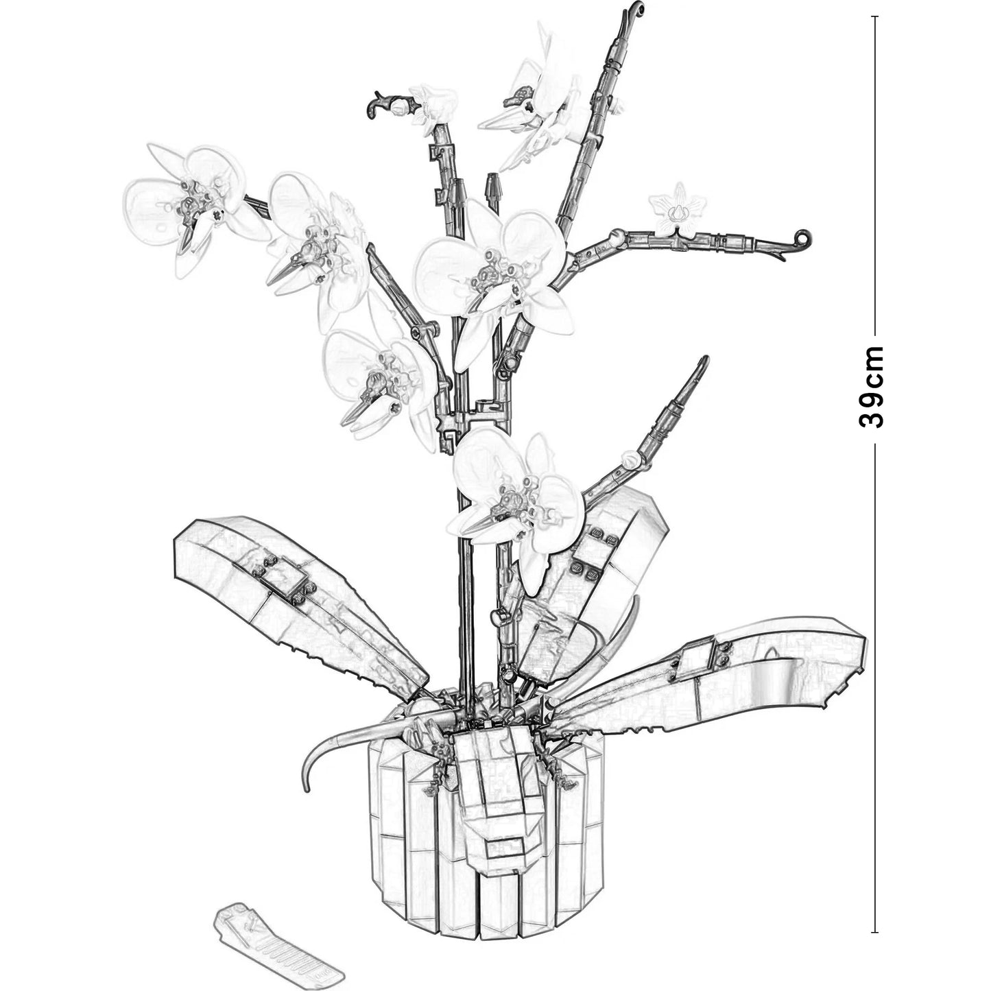 608-teiliges Bouquet Orchideen Baukasten Set