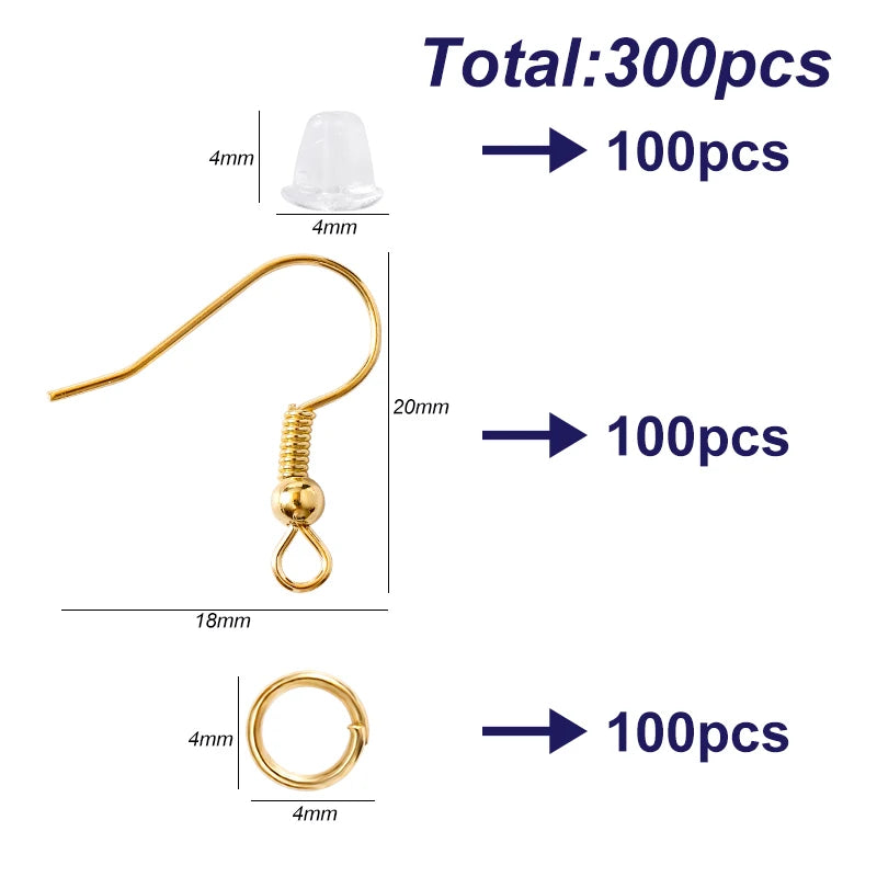 300-teiliges Set für Hypoallergene Ohrringe - Schmuck-Herstellungszubehör