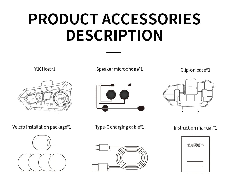 Y10 Motorrad Helm Bluetooth Headset Universal