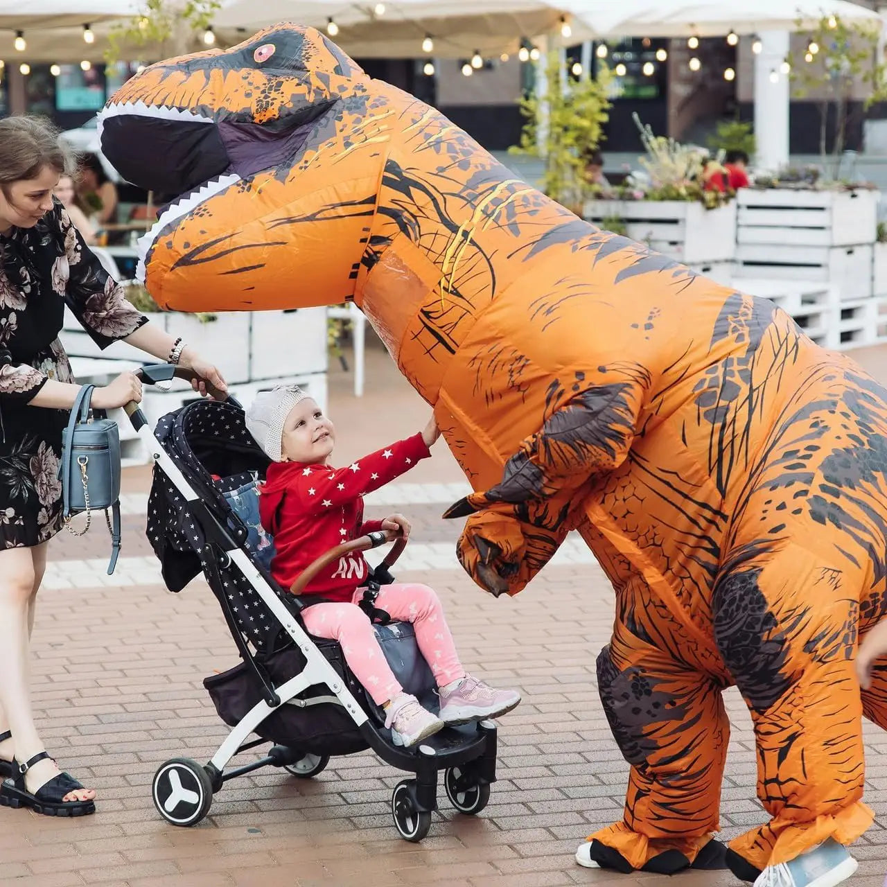 Aufblasbares T-REX Kostüm für Erwachsene Cosplay Dinosaurier Halloween Party