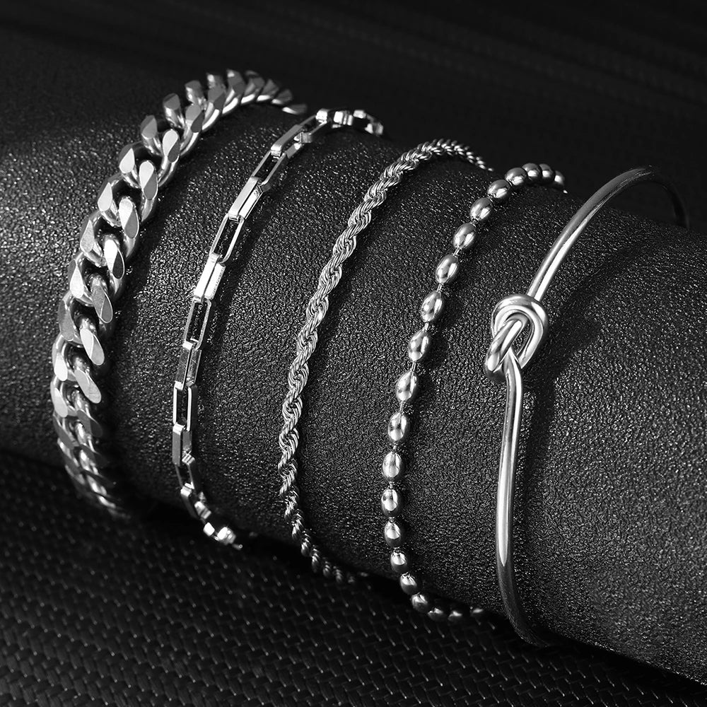 Luxuriöses Edelstahl Armband Set für Damen