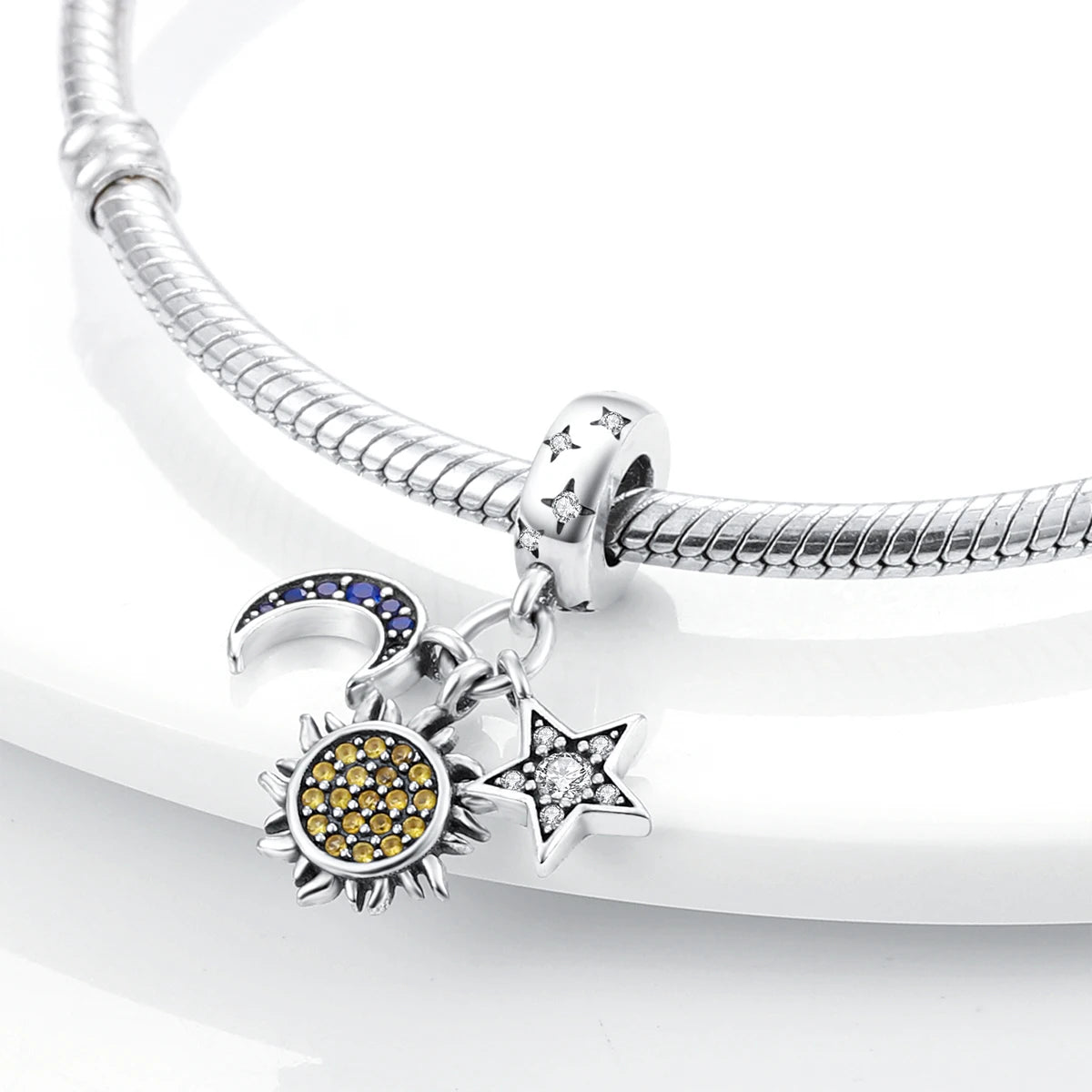 Silber Sunflower Glücksbringer für Pandora Armbänder