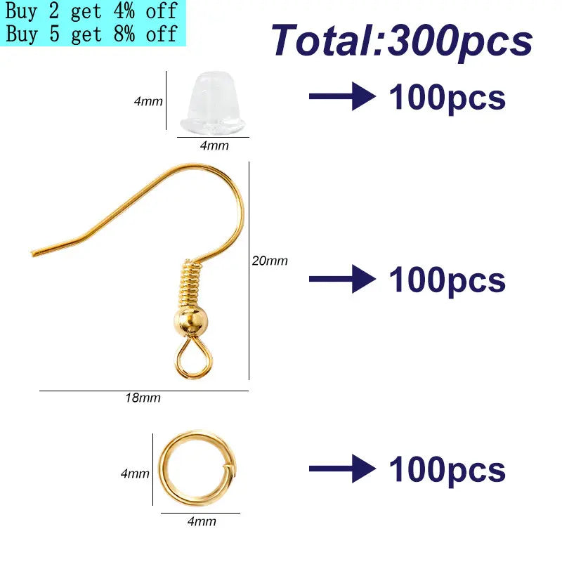 300-teiliges Set für Hypoallergene Ohrringe - Schmuck-Herstellungszubehör