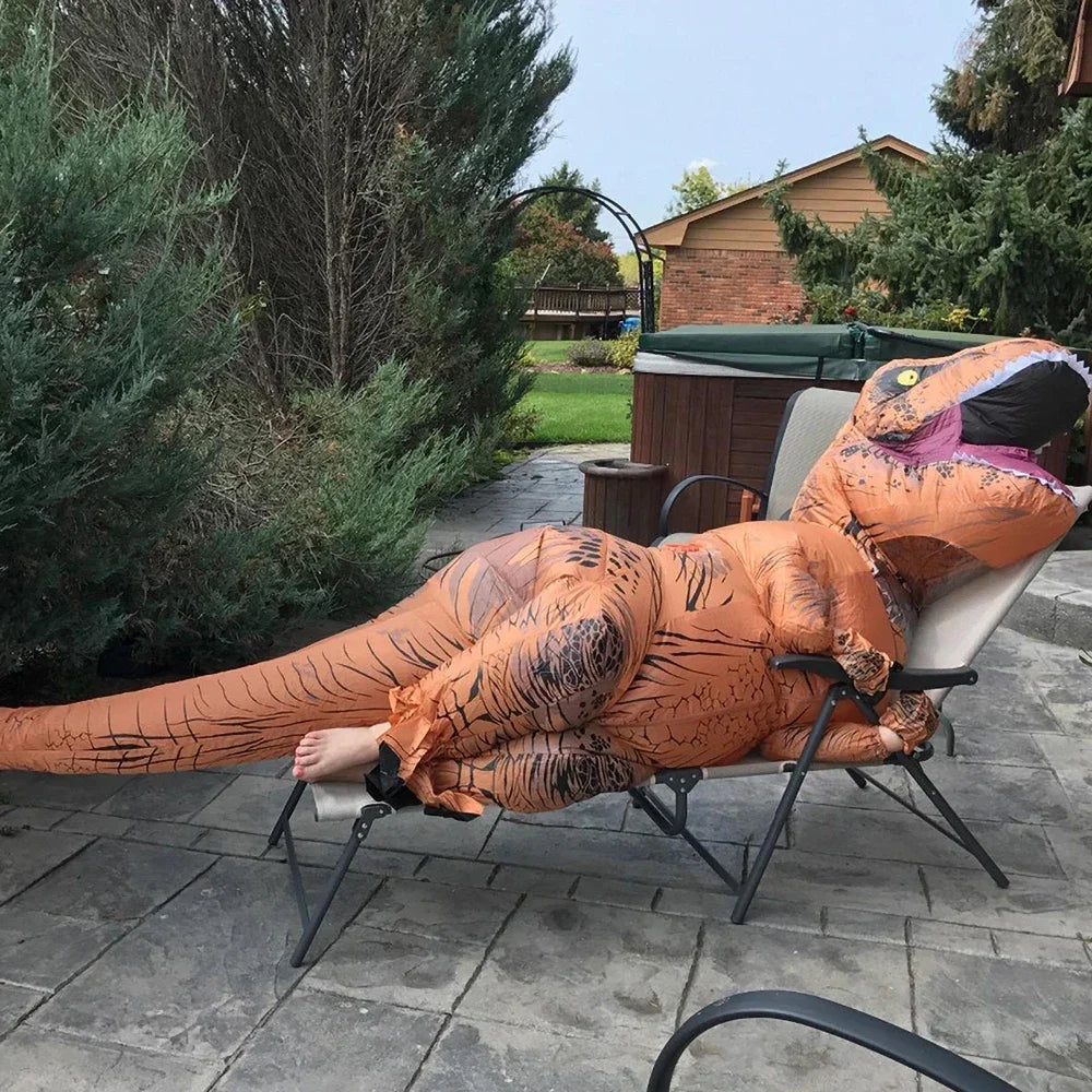 Aufblasbares T-REX Kostüm für Erwachsene Cosplay Dinosaurier Halloween Party