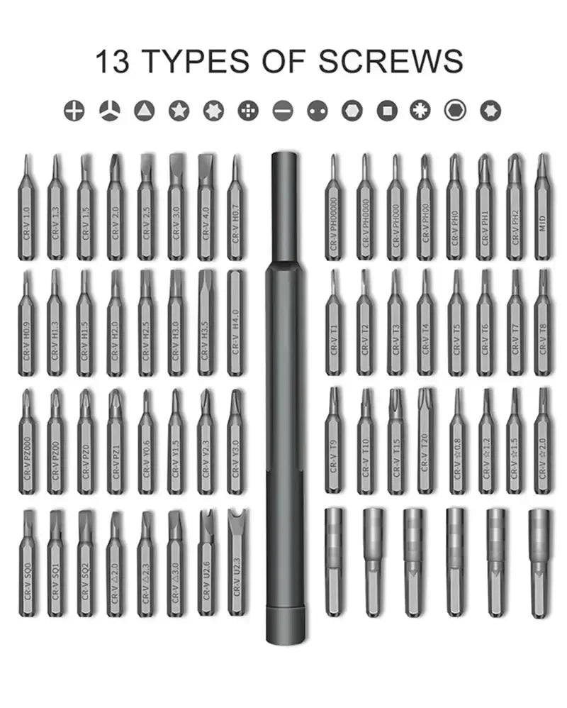 Schraubendreher-Set Magnetisch 162 teilig CRV Stahl Bits Aluminium mit Box