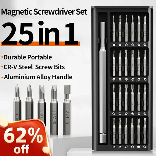 Schraubendreher-Set Magnetisch 162 teilig CRV Stahl Bits Aluminium mit Box