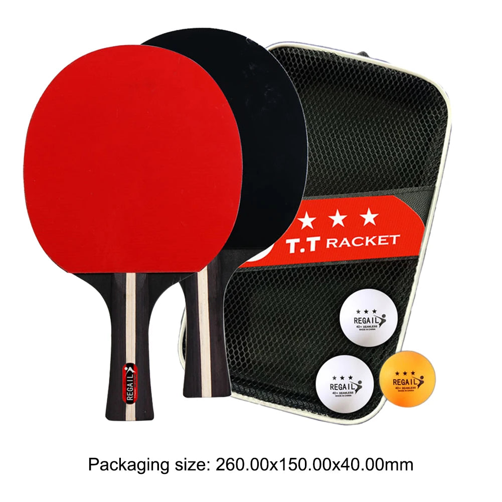 Tischtennisschläger 2 Schläger & 3 Bälle Profi Ping Pong Schläger mit Tasche