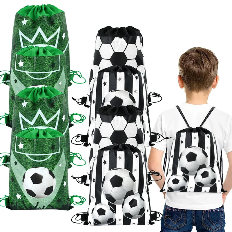 10 Stück Fußball Party Geschenke Sport Design Zugbeutel Kinder Geburtstag Dekoration