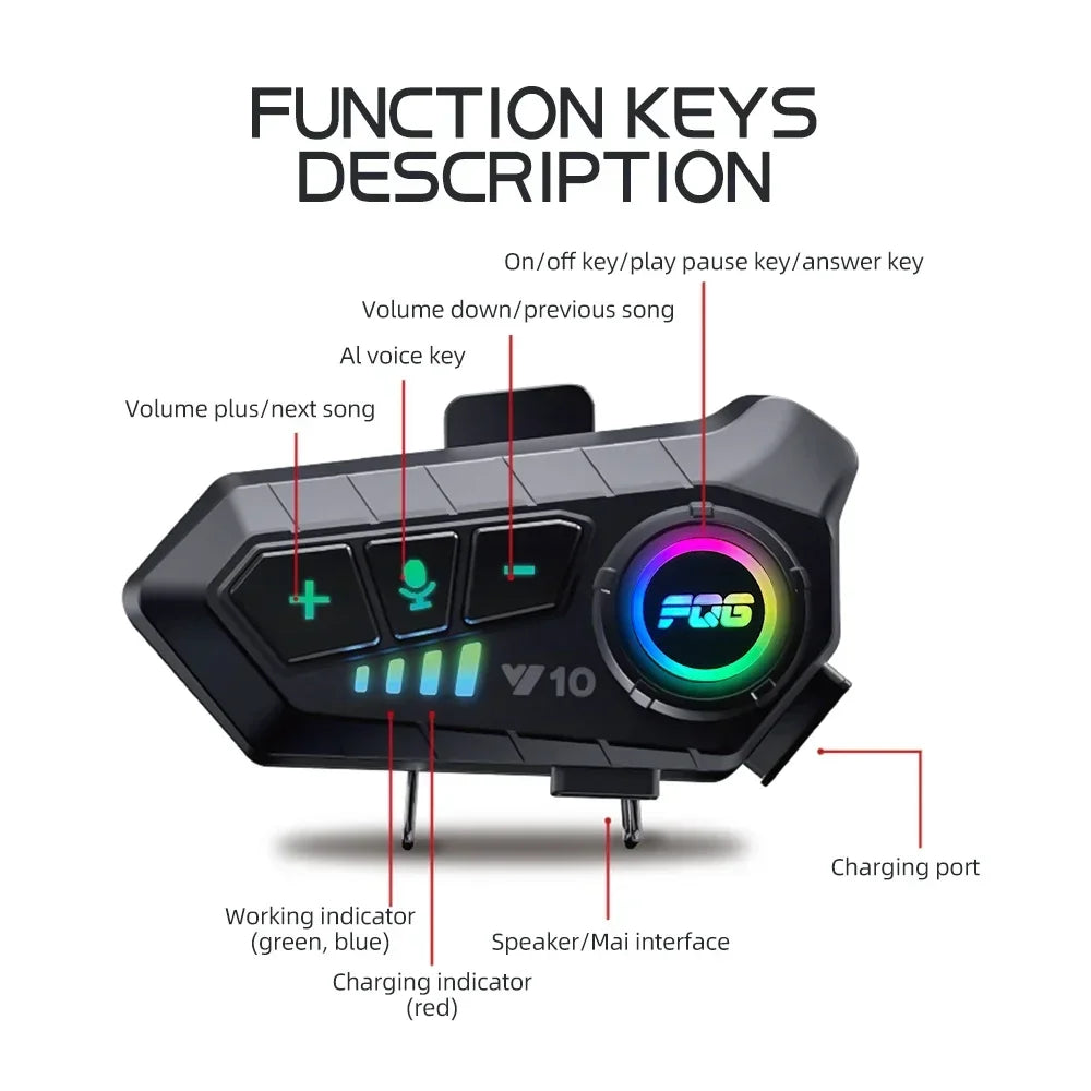 Y10 Motorrad Helm Bluetooth Headset Universal