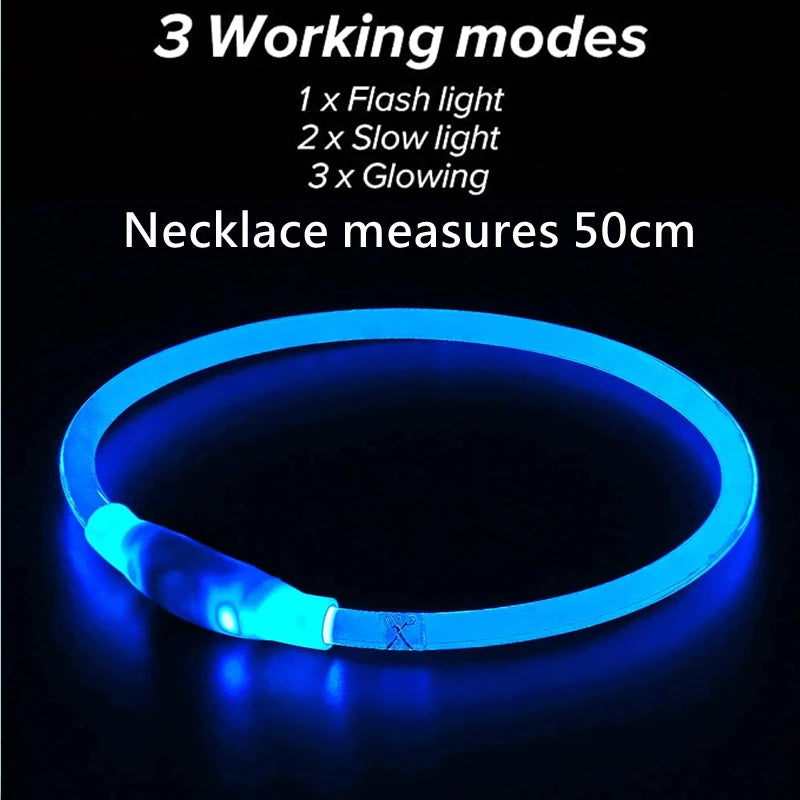 LED Hundehalsband mit 3 Modi / USB