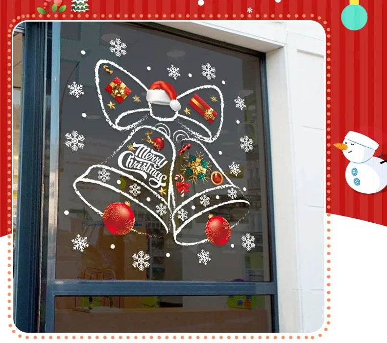 Weihnachtsaufkleber für Fenster in Glocken Design