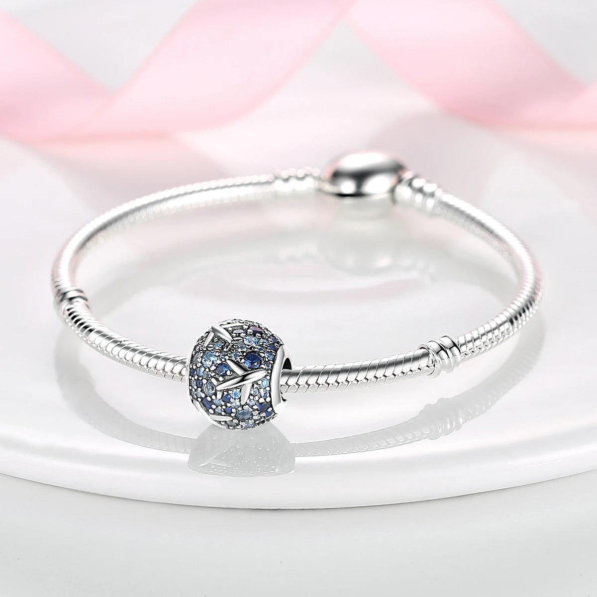 Silber Sunflower Glücksbringer für Pandora Armbänder