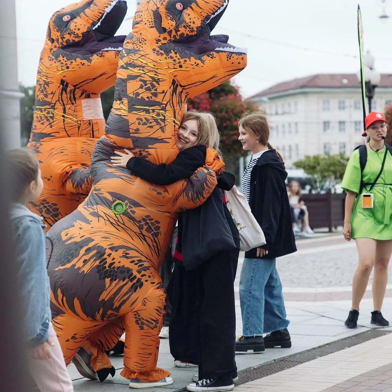 Aufblasbares T-REX Kostüm für Erwachsene Cosplay Dinosaurier Halloween Party