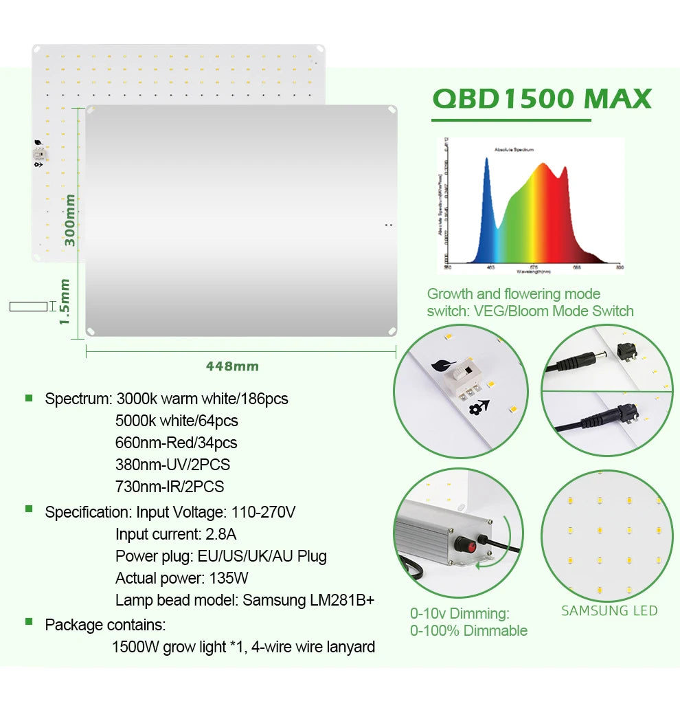 Samsung LM281B Quantum LED Growlicht für Wachstum und Blüte